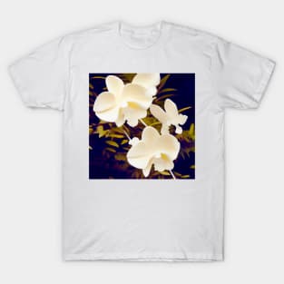 Creamy Sculpted Orchids T-Shirt